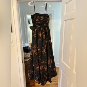 Reformation floral black dress